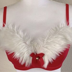 Mrs Claus Santa Sexy Little Helper Plush Christmas Bra